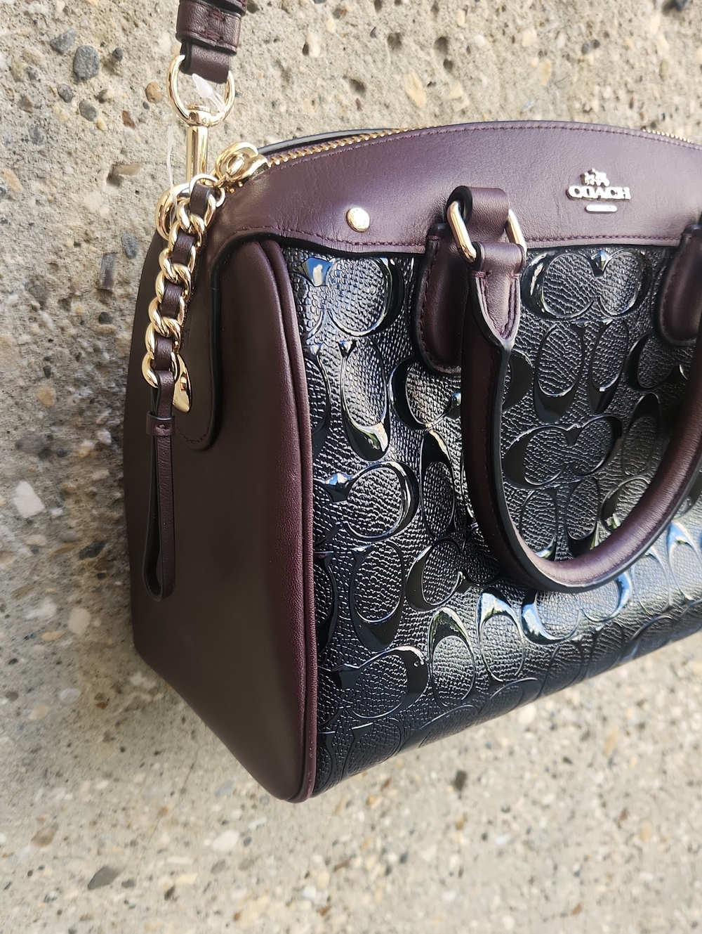 Coach Patent Mini Bennett Satchel - Picture 12 of 13